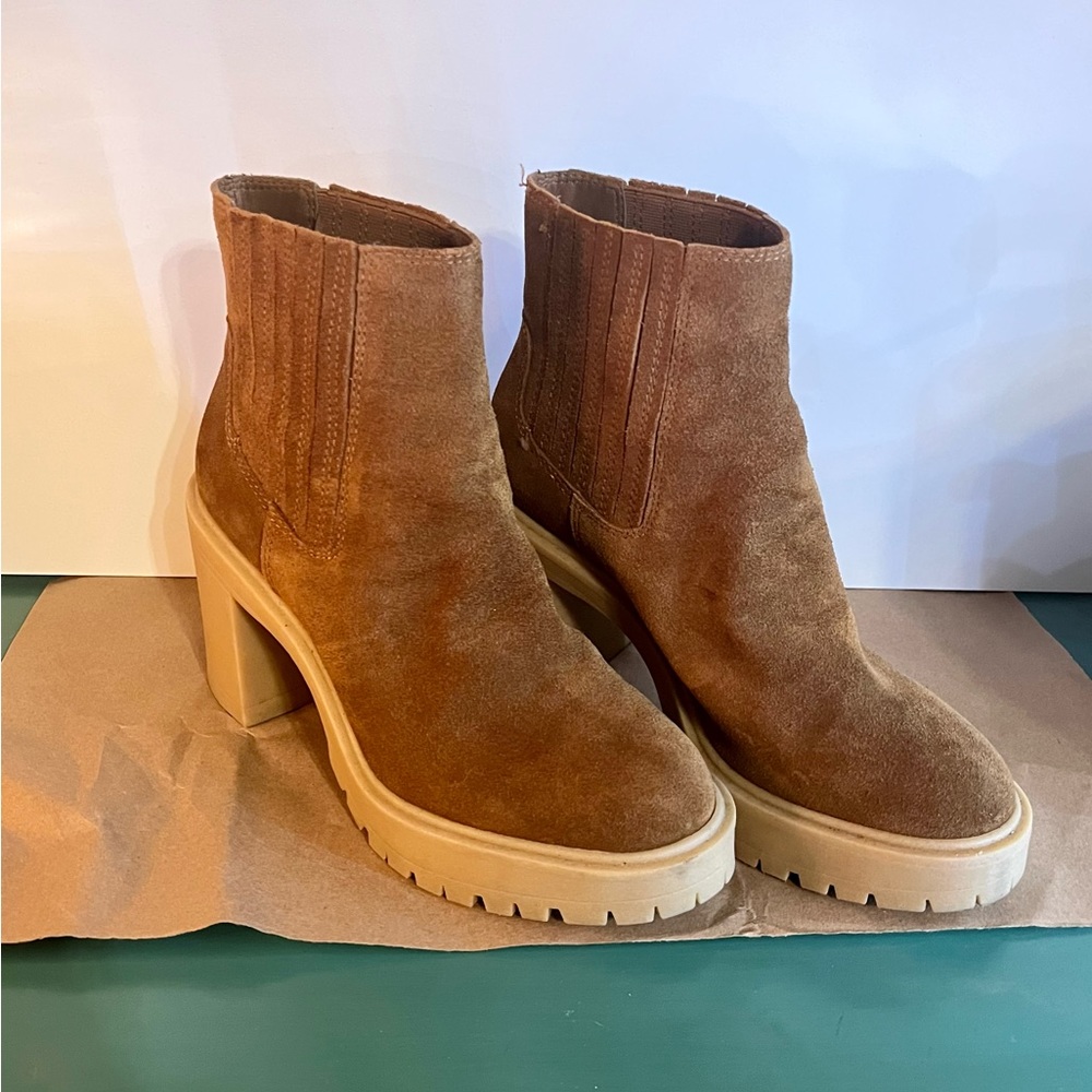 7W Dolce Vita Camel Suede Caster H2O “1970’s bootie”